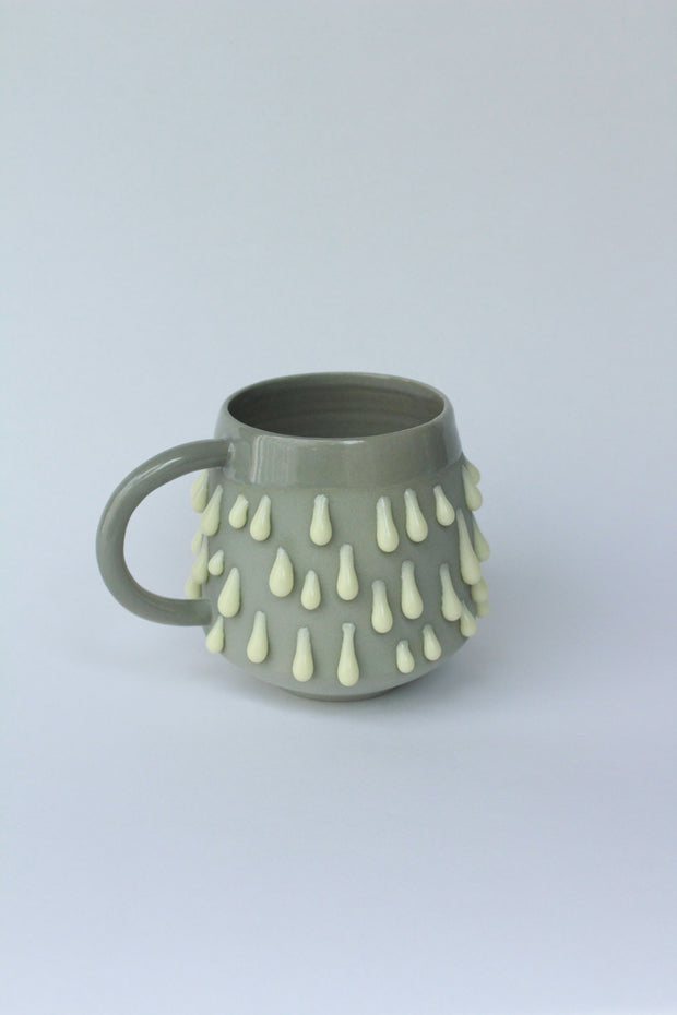 Taza pegote verde olivo/ amarillo