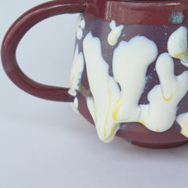 Taza pegote borgoña/ amarillo