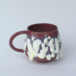 Taza pegote borgoña/ amarillo