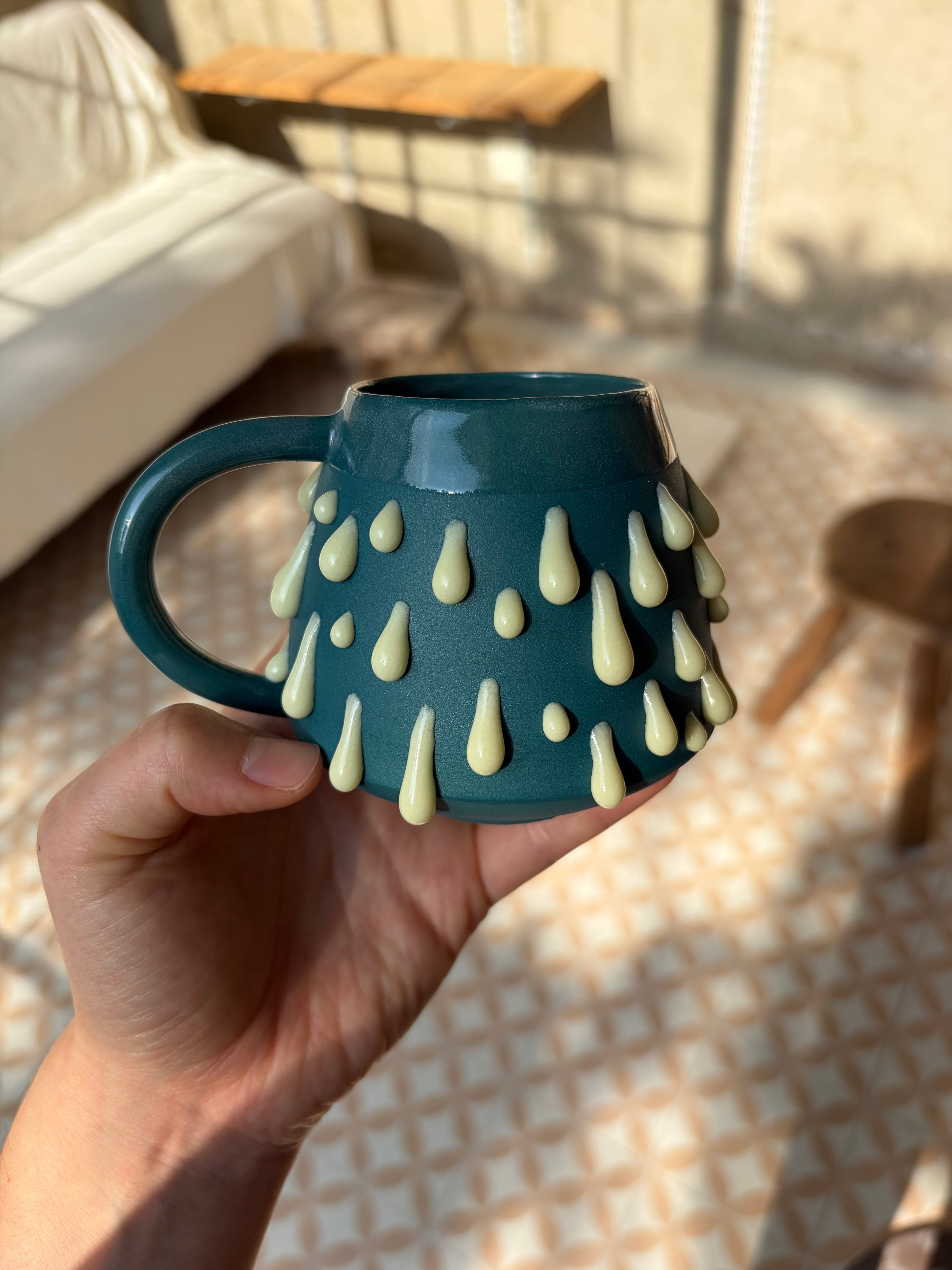 Taza pegote verde/ amarillo