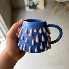 Taza pegote azul rey/ lila
