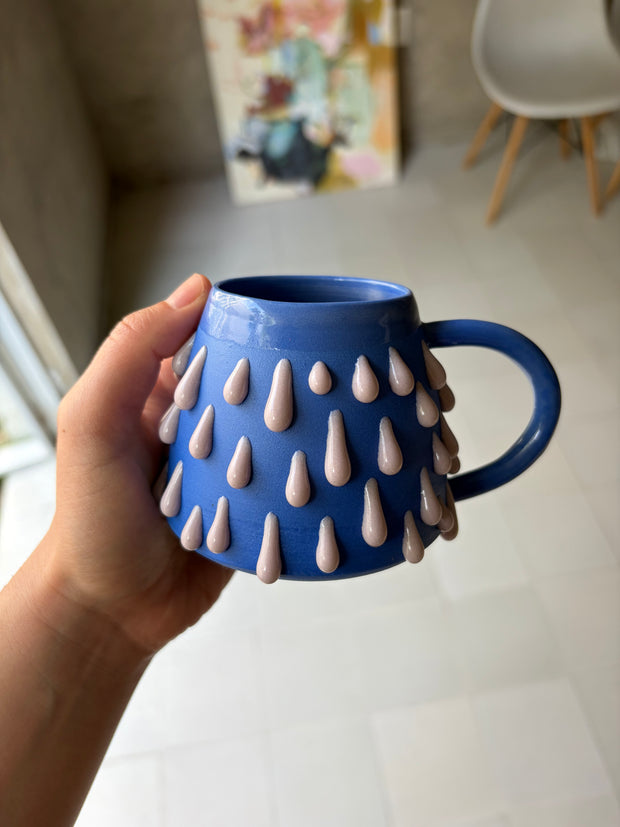 Taza pegote azul rey/ lila
